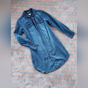 Merona Denim Long Sleeve Shirt Dress Size Small